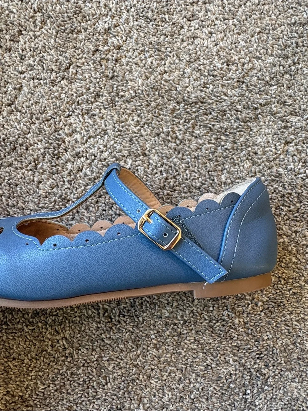 Thee Bron Girls' Blue T-Strap Dress Shoes Size 1
